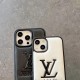 Louis Vuitton Luxury iPhone Case - LV Monogram & Leather Texture (Black/White/Silver) Louis Vuitton Luxury iPhone Case - LV Monogram & Leather Texture (Black/White/Silver)