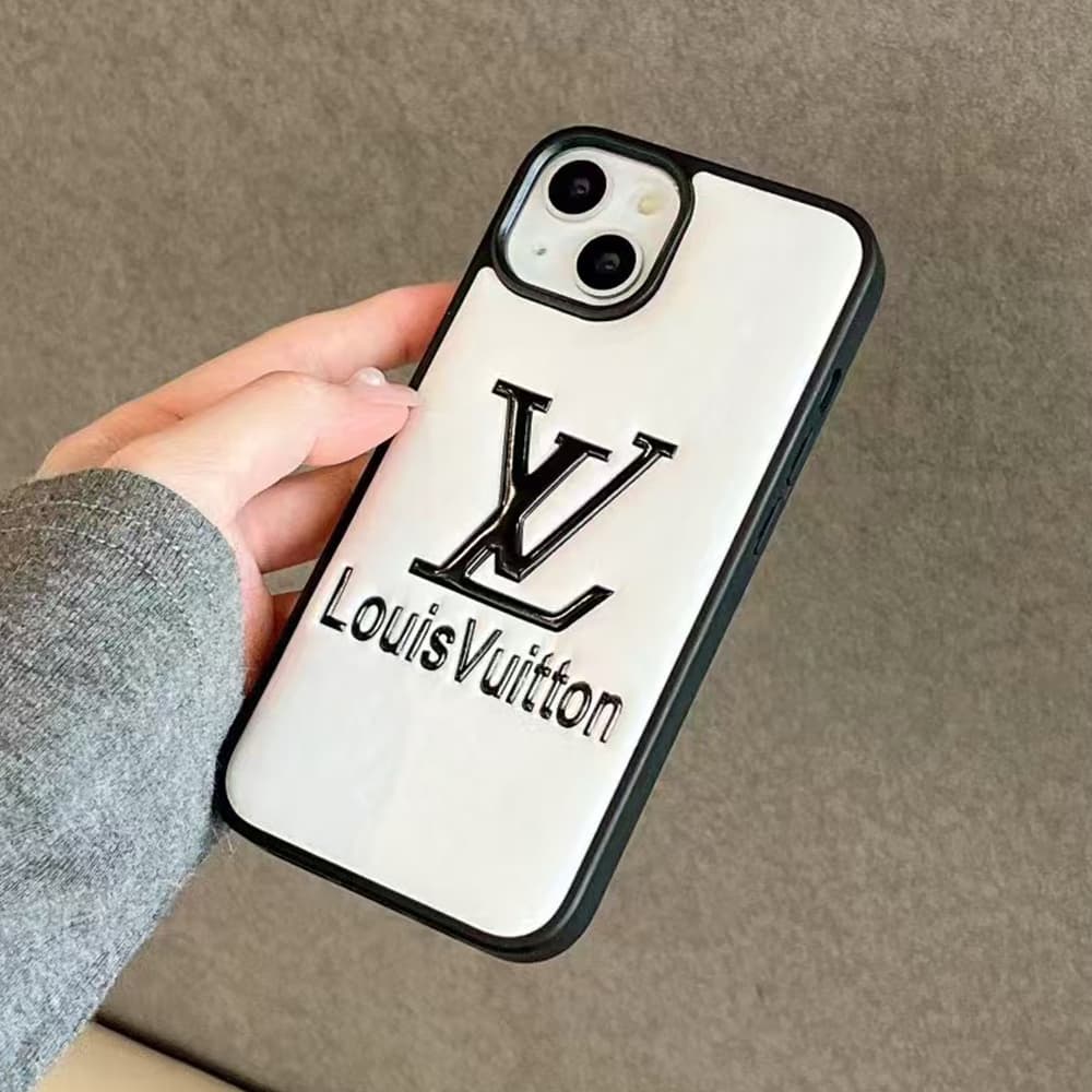 Louis Vuitton Luxury iPhone Case - LV Monogram & Leather Texture (Black/White/Silver) Louis Vuitton Luxury iPhone Case - LV Monogram & Leather Texture (Black/White/Silver)