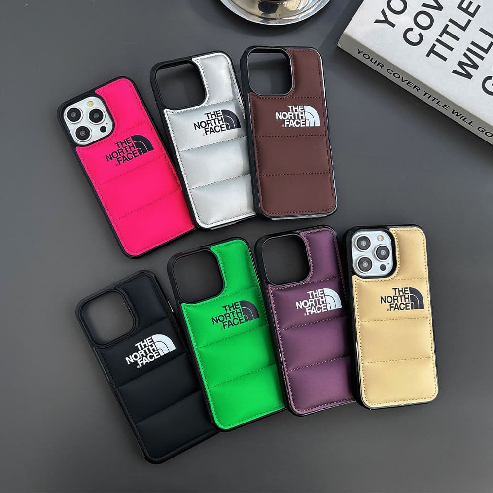 The North Face Puffer Phone Case - Quilted Outdoor Design for iPhone (Multiple Colors)