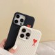 ami alexandre mattiussi iPhone Case - Red Heart Logo & Woven Texture Phone Cover (Black/White) ami alexandre mattiussi iPhone Case - Red Heart Logo & Woven Texture Phone Cover (Black/White)