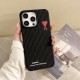ami alexandre mattiussi iPhone Case - Red Heart Logo & Woven Texture Phone Cover (Black/White) ami alexandre mattiussi iPhone Case - Red Heart Logo & Woven Texture Phone Cover (Black/White)