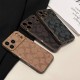 Coach Signature Print & Metal Frame iPhone Case