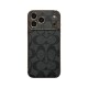 Coach Signature Print & Metal Frame iPhone Case