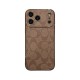 Coach Signature Print & Metal Frame iPhone Case