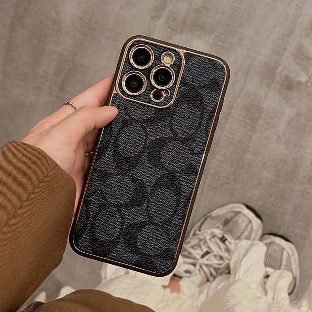 Coach Luxury iPhone Case - Signature Print & Metal Frame (Khaki/Brown/Black) Coach Luxury iPhone Case - Signature Print & Metal Frame (Khaki/Brown/Black)