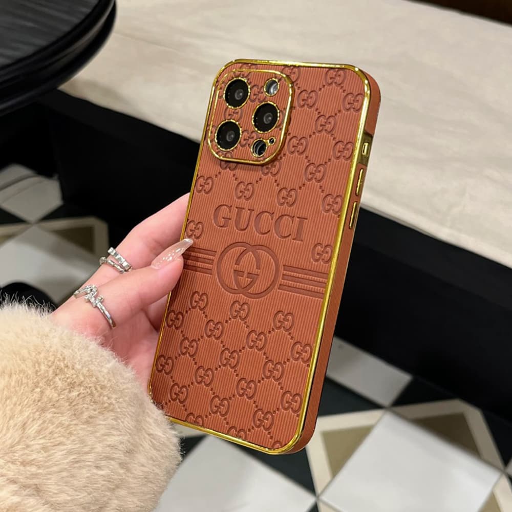 Gucci Luxury iPhone Case - GG Monogram & Gold Frame for (10 Colors) Gucci Luxury iPhone Case - GG Monogram & Gold Frame for (10 Colors)