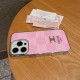 Celine Luxury iPhone Case - Triomphe Logo & Metallic Frame (Blush Pink) Celine Luxury iPhone Case - Triomphe Logo & Metallic Frame (Blush Pink)