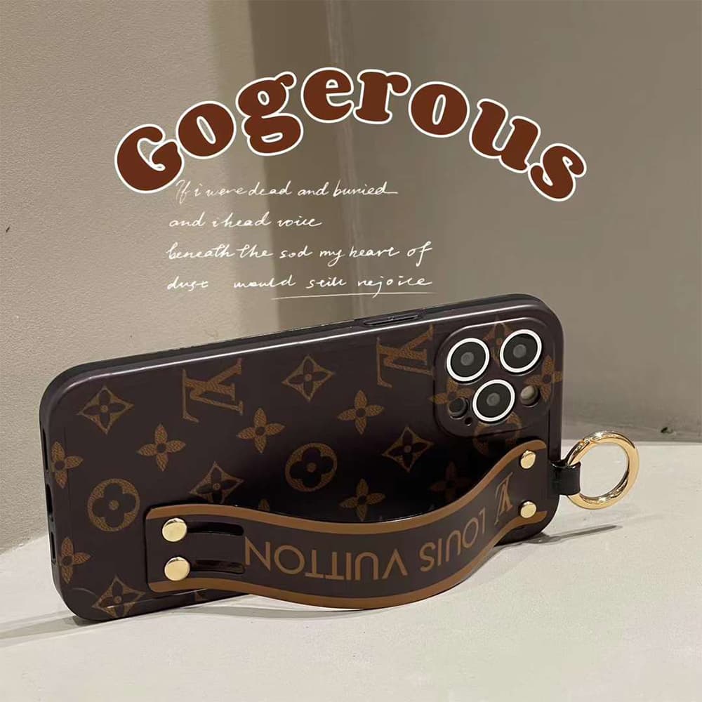 Louis Vuitton Luxury iPhone Case - Monogram Wrist Strap & Metal Ring Louis Vuitton Luxury iPhone Case - Monogram Wrist Strap & Metal Ring