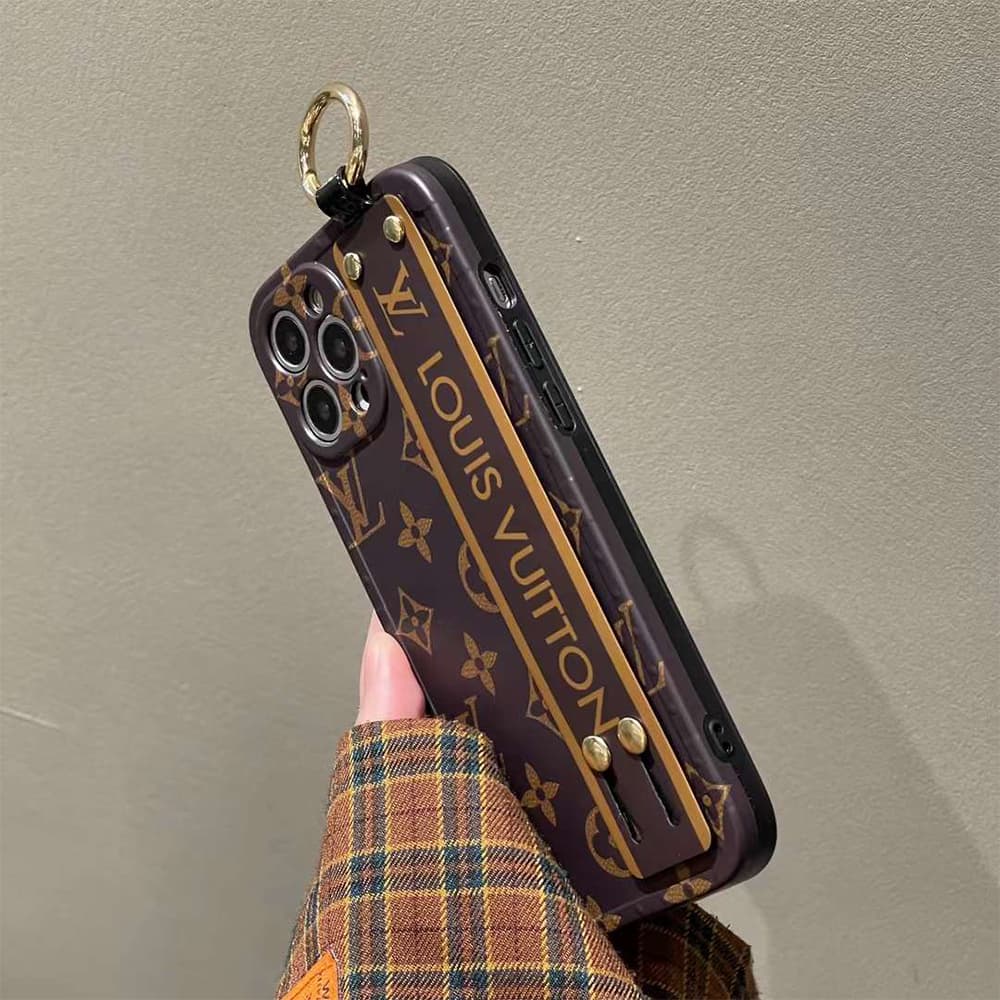 Louis Vuitton Luxury iPhone Case - Monogram Wrist Strap & Metal Ring Louis Vuitton Luxury iPhone Case - Monogram Wrist Strap & Metal Ring