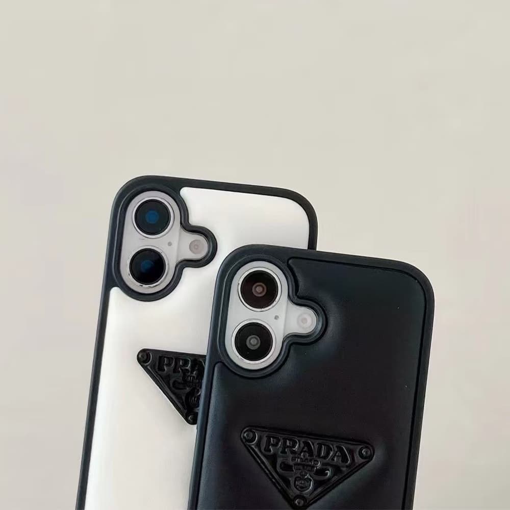 Prada Minimalist iPhone Case - Signature Triangle Logo (Black/White) Prada Minimalist iPhone Case - Signature Triangle Logo (Black/White)