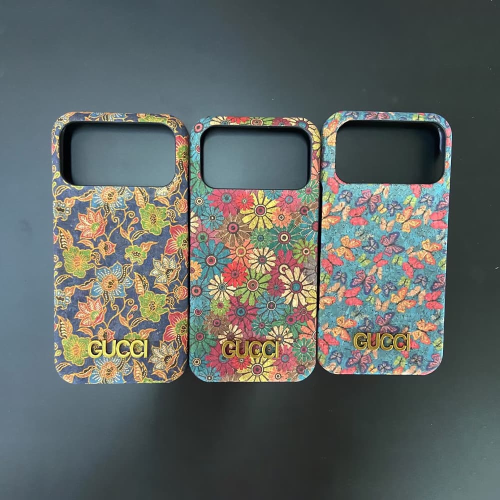 Gucci Vintage Floral & Butterfly iPhone Case with Metal Logo
