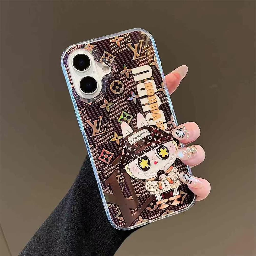 Louis Vuitton x POP MART LABUBU iPhone Case - Monogram & Cartoon Transparent Cover Louis Vuitton x POP MART LABUBU iPhone Case - Monogram & Cartoon Transparent Cover