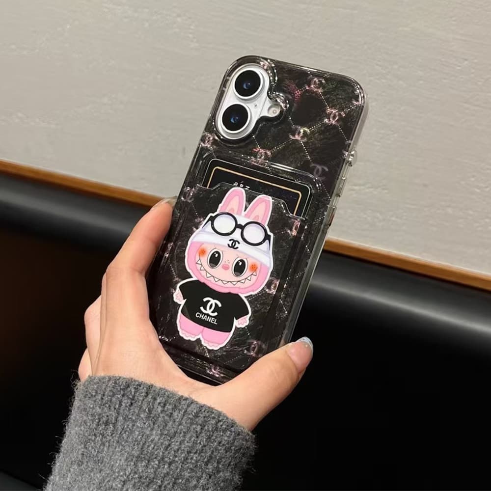 CHANEL x POP MART Labubu iPhone Case - Classic Tweed & Cartoon Transparent Cover with Card Slot CHANEL x POP MART Labubu iPhone Case - Classic Tweed & Cartoon Transparent Cover with Card Slot