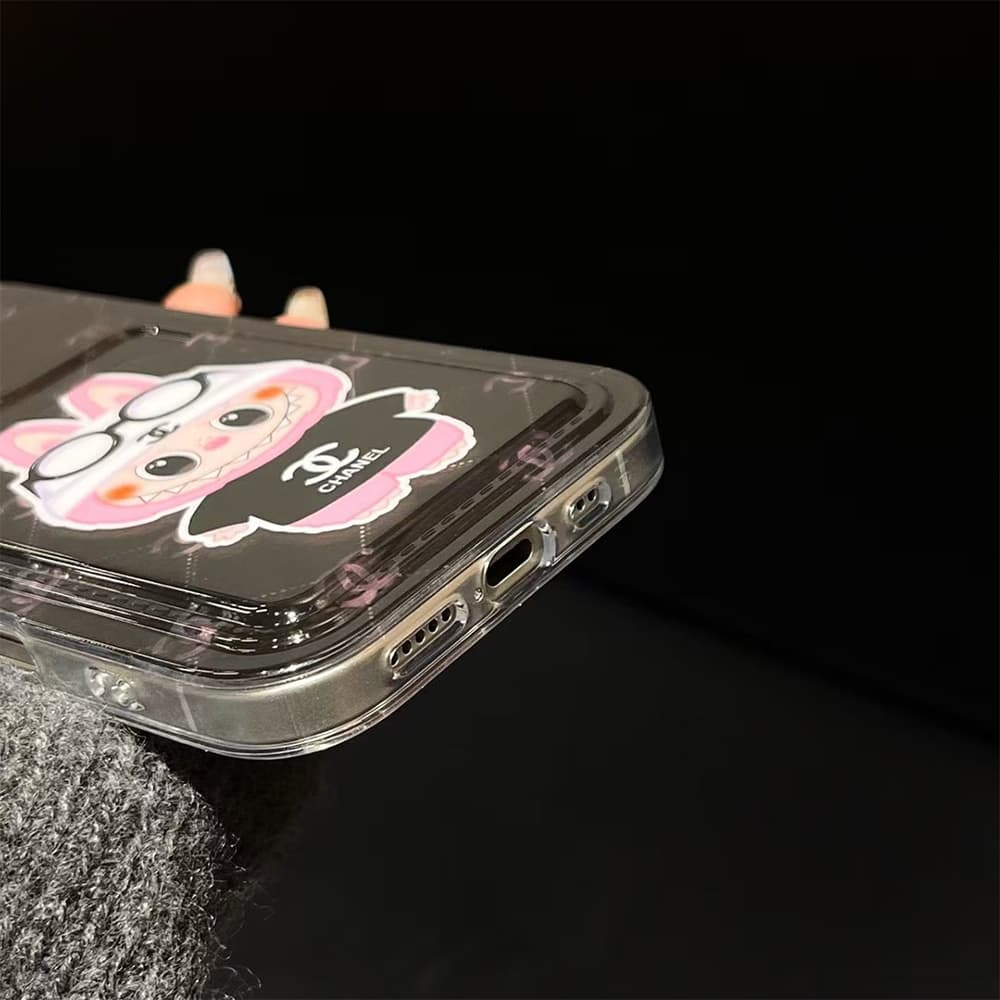 CHANEL x POP MART Labubu iPhone Case - Classic Tweed & Cartoon Transparent Cover with Card Slot CHANEL x POP MART Labubu iPhone Case - Classic Tweed & Cartoon Transparent Cover with Card Slot