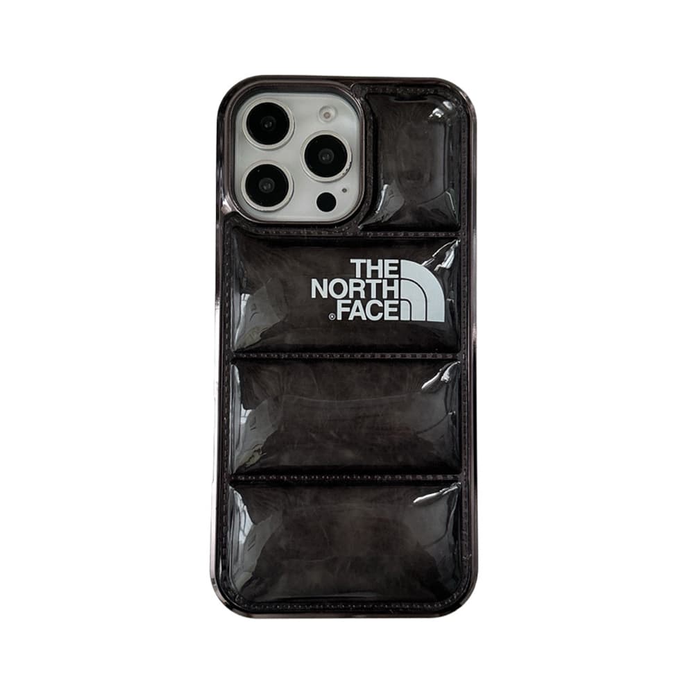 The North Face Luxury iPhone Case - Mountain Print with Puffer Quilted Design The North Face Luxury iPhone Case - Mountain Print with Puffer Quilted Design