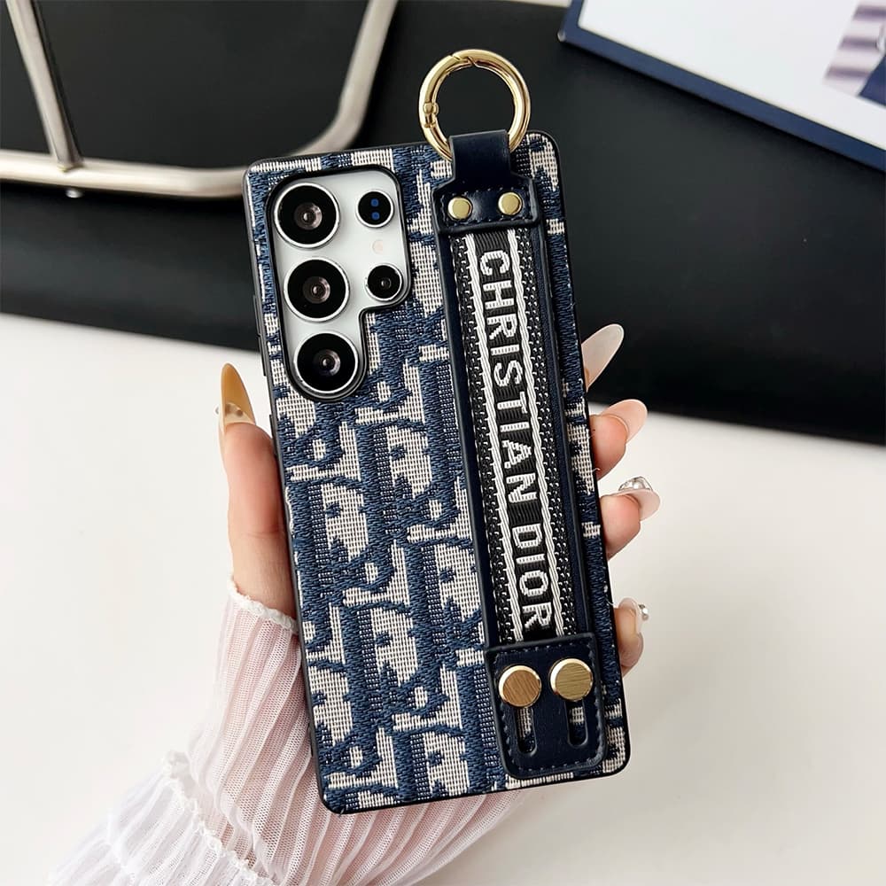 Dior Luxury Phone Case - Oblique Jacquard with Wrist Strap for iPhone & Samsung Galaxy Dior Luxury Phone Case - Oblique Jacquard with Wrist Strap for iPhone & Samsung Galaxy