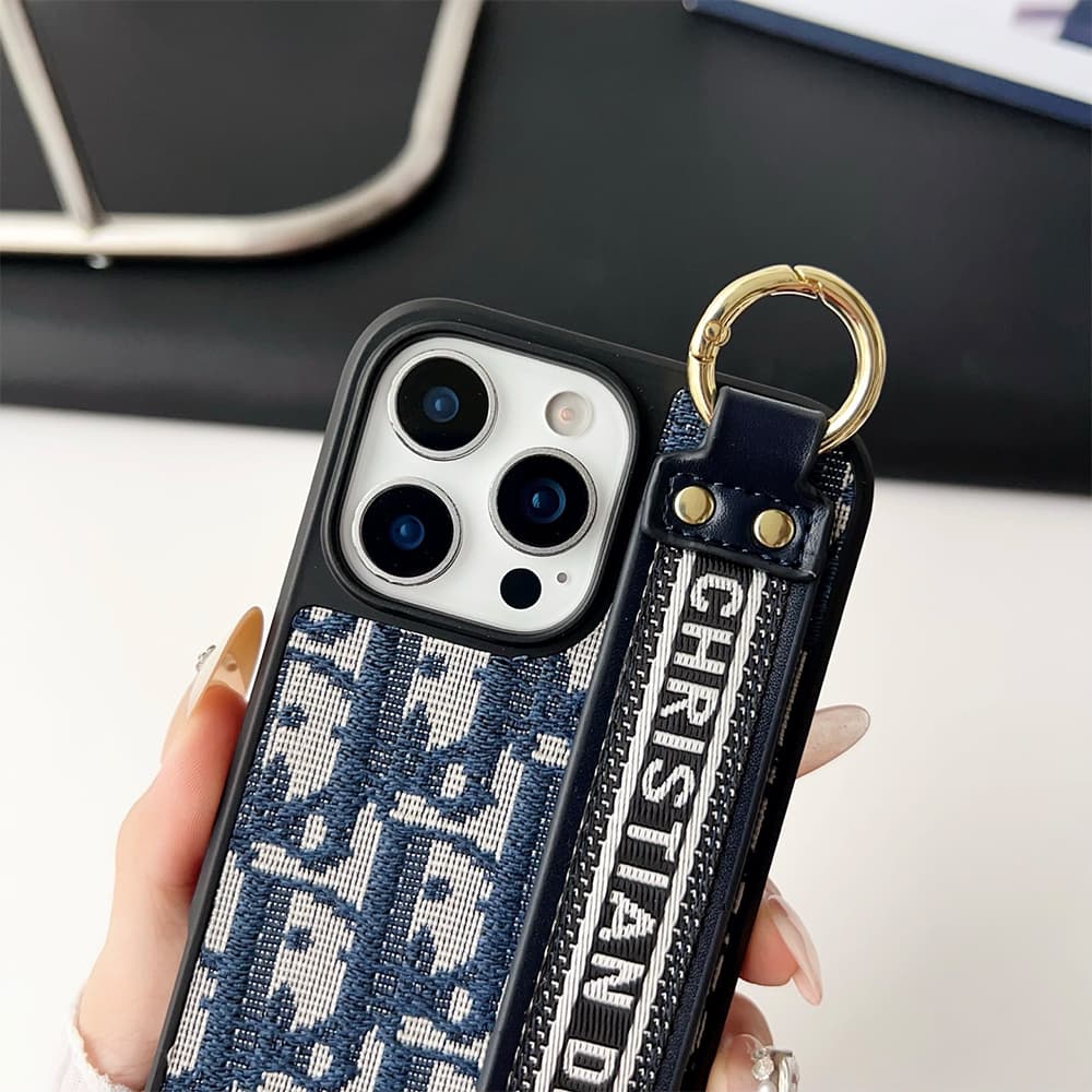 Dior Luxury Phone Case - Oblique Jacquard with Wrist Strap for iPhone & Samsung Galaxy Dior Luxury Phone Case - Oblique Jacquard with Wrist Strap for iPhone & Samsung Galaxy