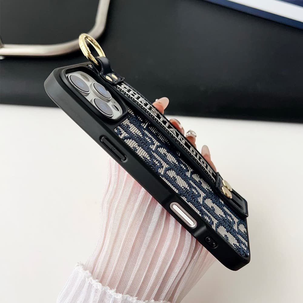 Dior Luxury Phone Case - Oblique Jacquard with Wrist Strap for iPhone & Samsung Galaxy Dior Luxury Phone Case - Oblique Jacquard with Wrist Strap for iPhone & Samsung Galaxy