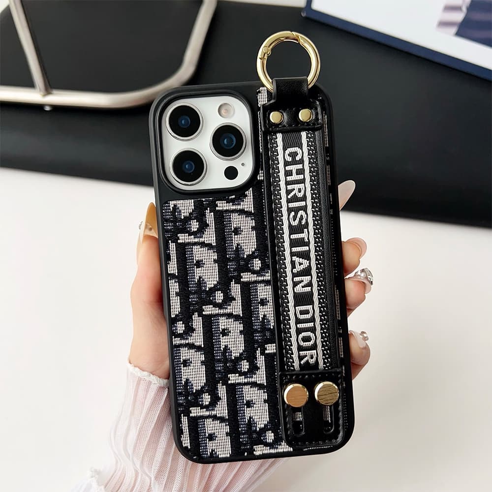 Dior Luxury Phone Case - Oblique Jacquard with Wrist Strap for iPhone & Samsung Galaxy Dior Luxury Phone Case - Oblique Jacquard with Wrist Strap for iPhone & Samsung Galaxy