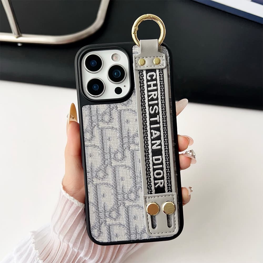 Dior Luxury Phone Case - Oblique Jacquard with Wrist Strap for iPhone & Samsung Galaxy Dior Luxury Phone Case - Oblique Jacquard with Wrist Strap for iPhone & Samsung Galaxy