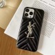YSL Luxury Quilted iPhone Case with Gold Logo - CASETiFY Collaboration