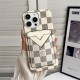 Louis Vuitton & Gucci Designer iPhone Case with V-Card Pocket - Luxury Protection