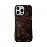 Louis Vuitton & Gucci Designer iPhone Case with V-Card Pocket - Luxury Protection