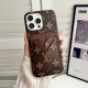 Louis Vuitton & Gucci Designer iPhone Case with V-Card Pocket - Luxury Protection