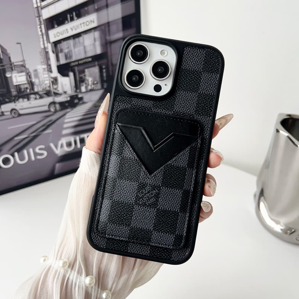 Louis Vuitton & Gucci Designer Phone Case with V-Card Slot Camera Protection - iPhone & Galaxy