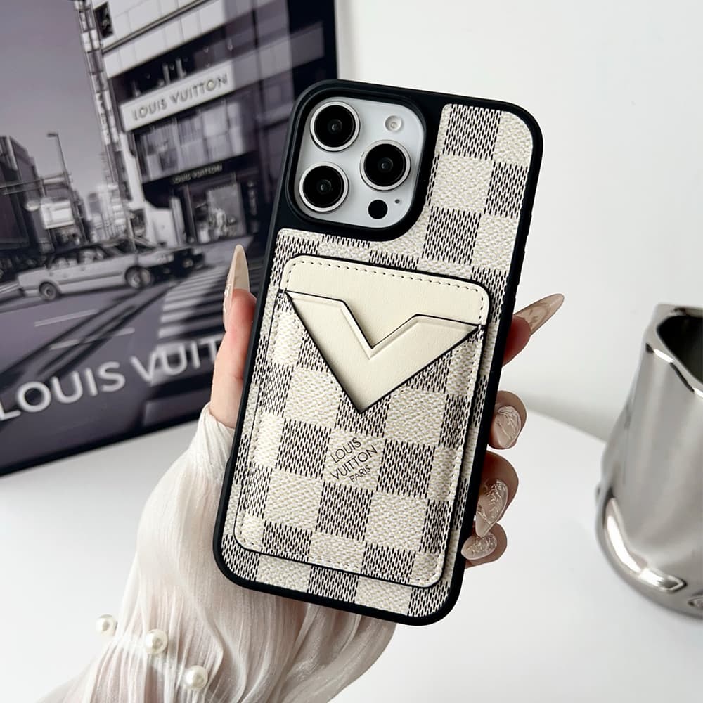 Louis Vuitton & Gucci Designer Phone Case with V-Card Slot Camera Protection - iPhone & Galaxy
