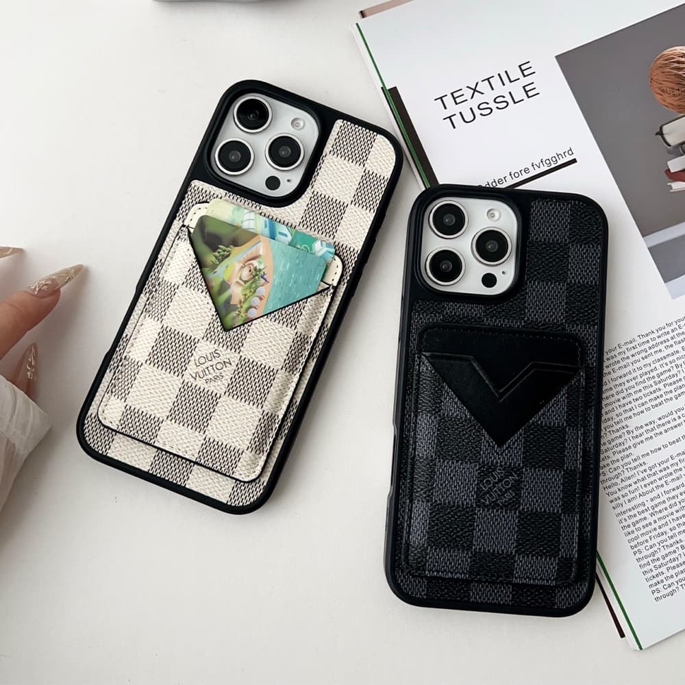 Louis Vuitton & Gucci Designer Phone Case with V-Card Slot Camera Protection - iPhone & Galaxy