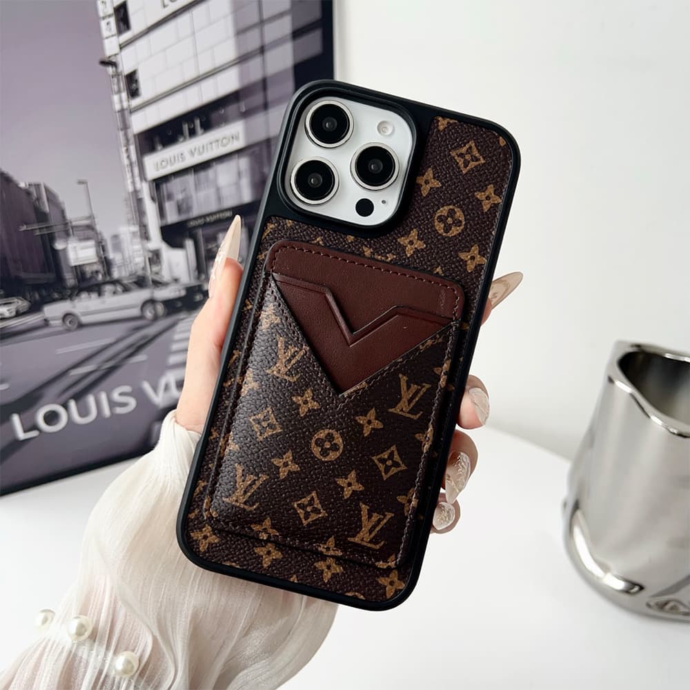 Louis Vuitton & Gucci Designer Phone Case with V-Card Slot Camera Protection - iPhone & Galaxy