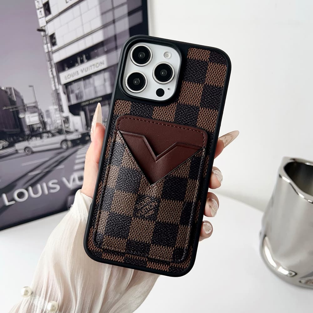 Louis Vuitton & Gucci Designer Phone Case with V-Card Slot Camera Protection - iPhone & Galaxy