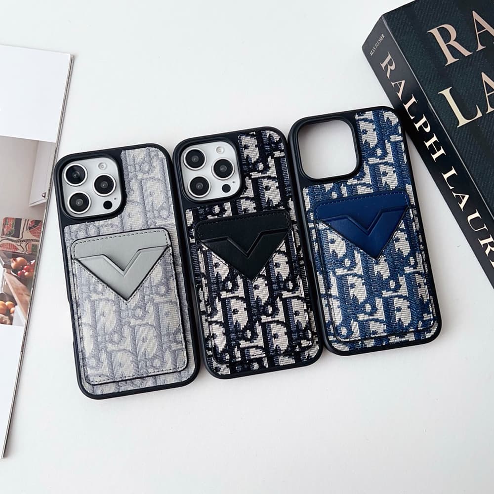 Dior Oblique Luxury Phone Case with V-Card Slot - iPhone & Samsung Galaxy