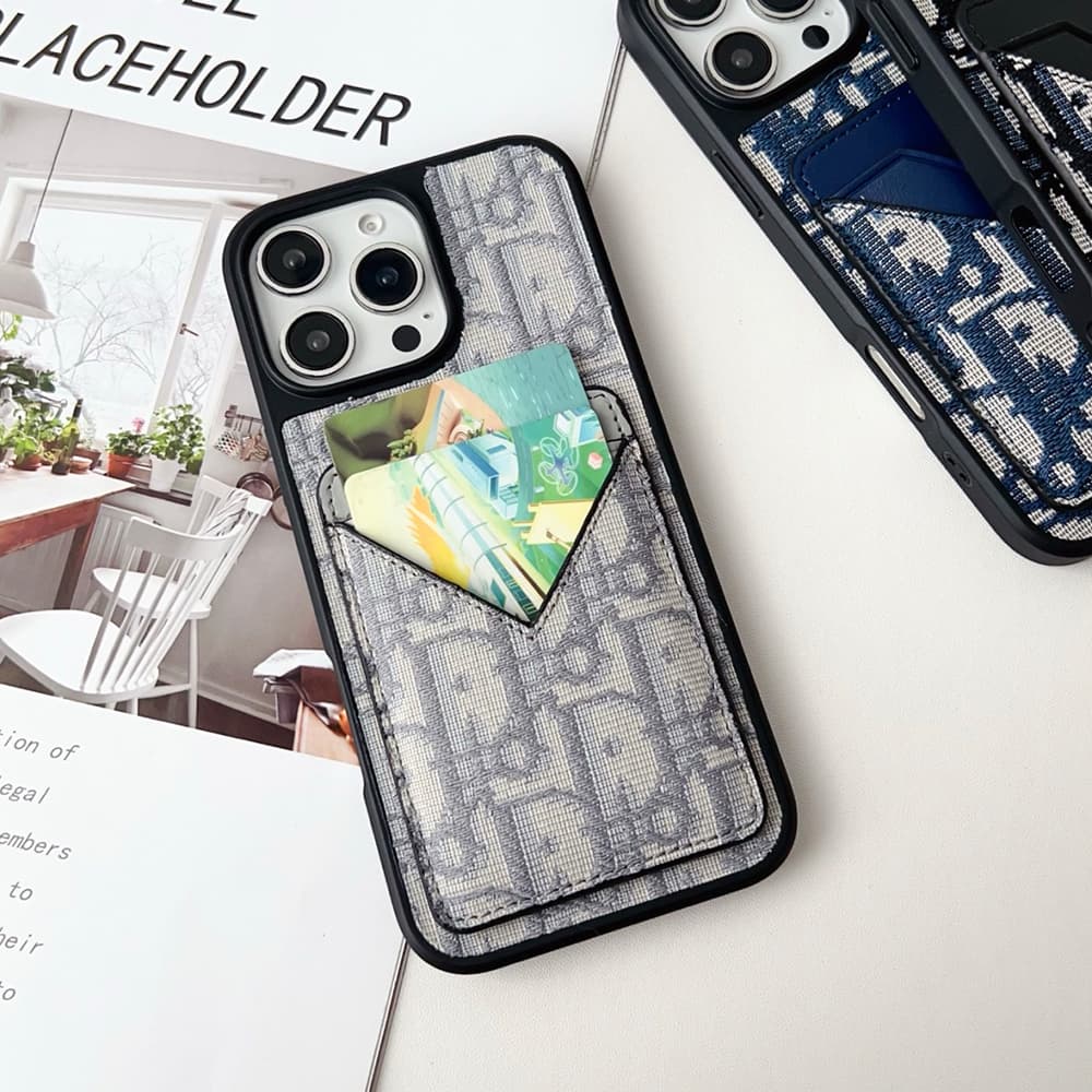 Dior Oblique Luxury Phone Case with V-Card Slot - iPhone & Samsung Galaxy