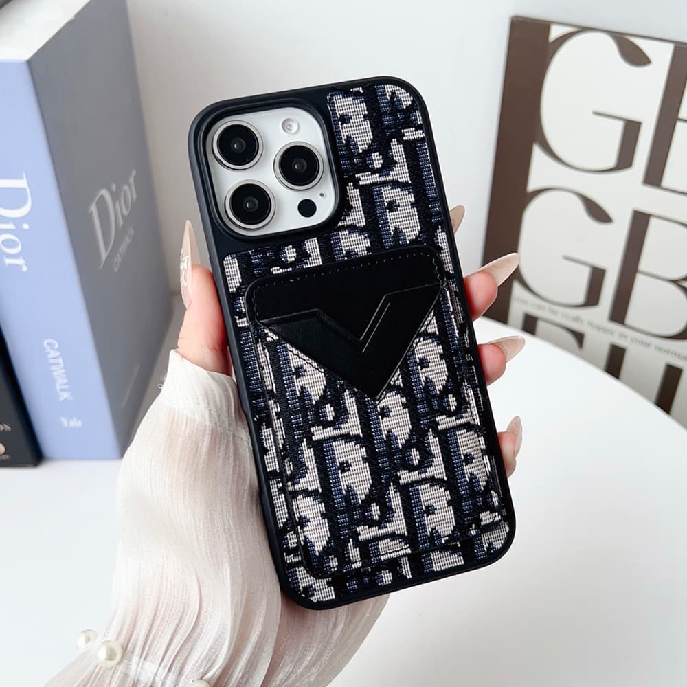 Dior Oblique Luxury Phone Case with V-Card Slot - iPhone & Samsung Galaxy