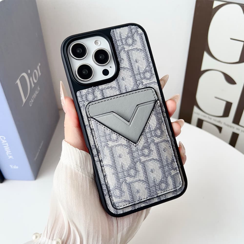 Dior Oblique Luxury Phone Case with V-Card Slot - iPhone & Samsung Galaxy