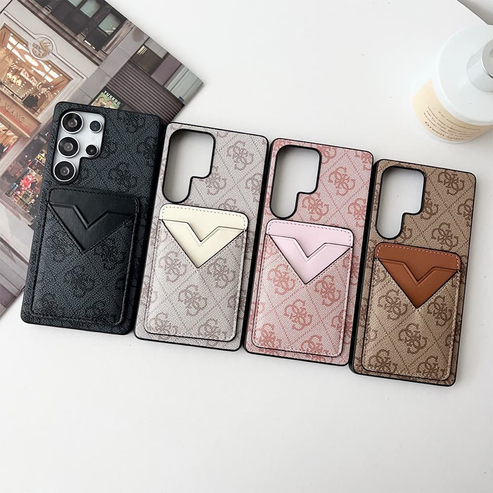 GUESS 4G Pattern Luxury Phone Case with Card Slot - iPhone & Samsung Galaxy