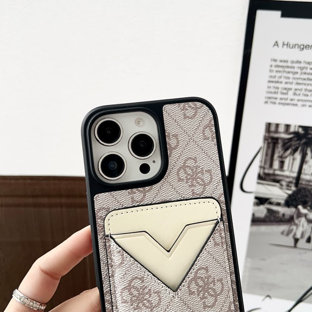 GUESS 4G Pattern Luxury Phone Case with Card Slot - iPhone & Samsung Galaxy