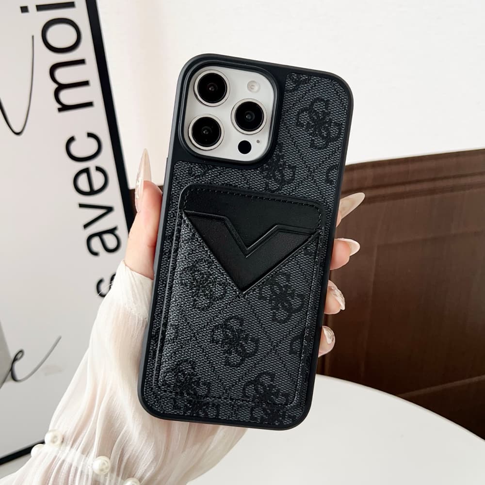 GUESS 4G Pattern Luxury Phone Case with Card Slot - iPhone & Samsung Galaxy