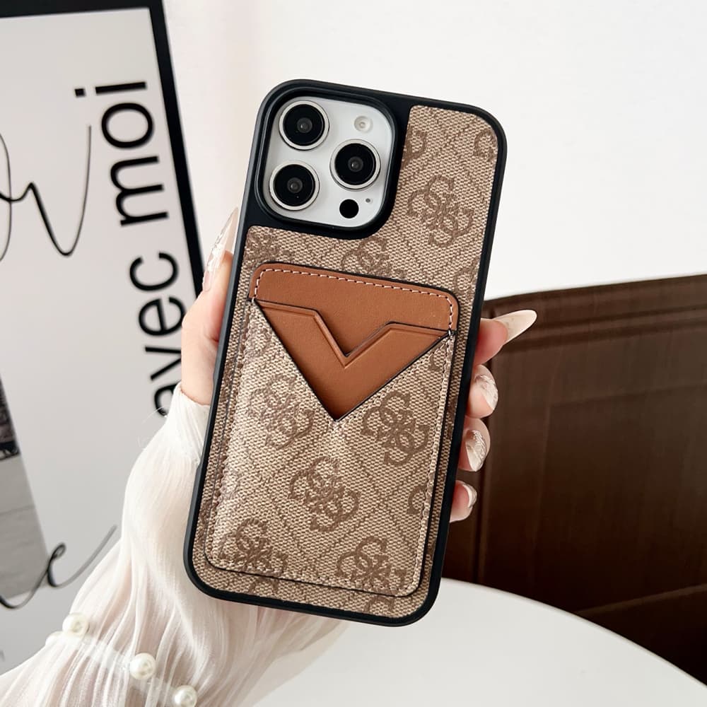 GUESS 4G Pattern Luxury Phone Case with Card Slot - iPhone & Samsung Galaxy