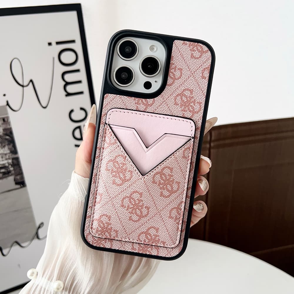 GUESS 4G Pattern Luxury Phone Case with Card Slot - iPhone & Samsung Galaxy