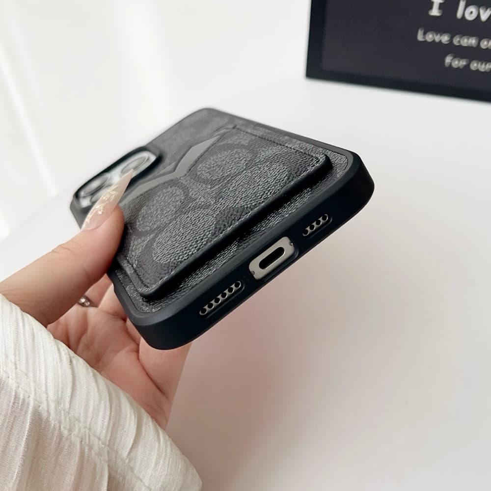 COACH Signature CC Luxury Phone Case with V-Card Slot - iPhone & Samsung Galaxy