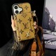 LV & Gucci Monogram Patterns Phone Case with Card Holder - Solid Color Border Style (iPhone/Samsung Galaxy)