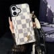 LV & Gucci Monogram Patterns Phone Case with Card Holder - Solid Color Border Style (iPhone/Samsung Galaxy)