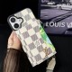 LV & Gucci Monogram Patterns Phone Case with Card Holder - Solid Color Border Style (iPhone/Samsung Galaxy)