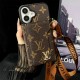 LV & Gucci Monogram Patterns Phone Case with Card Holder - Solid Color Border Style (iPhone/Samsung Galaxy)
