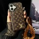 LV & Gucci Monogram Patterns Phone Case with Card Holder - Solid Color Border Style (iPhone/Samsung Galaxy)