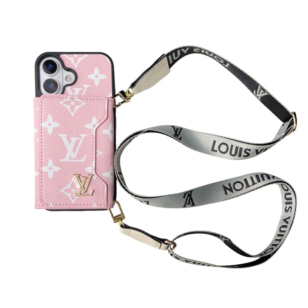 LV & Gucci Monogram Patterns Phone Case with Card Holder - Two Tone Border Style (iPhone/Samsung Galaxy)