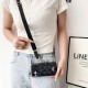 Coach Crossbody Strap Phone Case with Card Holder - Signature Print & Two Tone Border (iPhone & Samsung Galaxy)